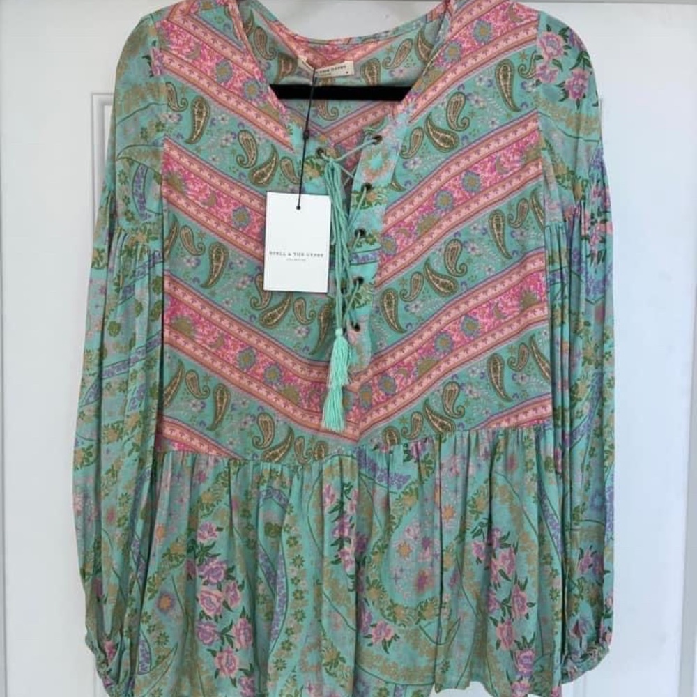 Spell & The Gypsy City Lights Blouse Size Medium NWT